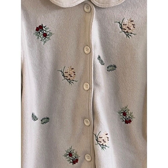 VTG Womans Premier Long Sleeve Fleece Button Jacket Pine Cone Embroidery Size XL - Picture 2 of 5